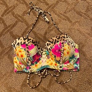 VS tropical Hawaiian Jungle Floral Cheetah/leopard animal print 4RE Blue Pink